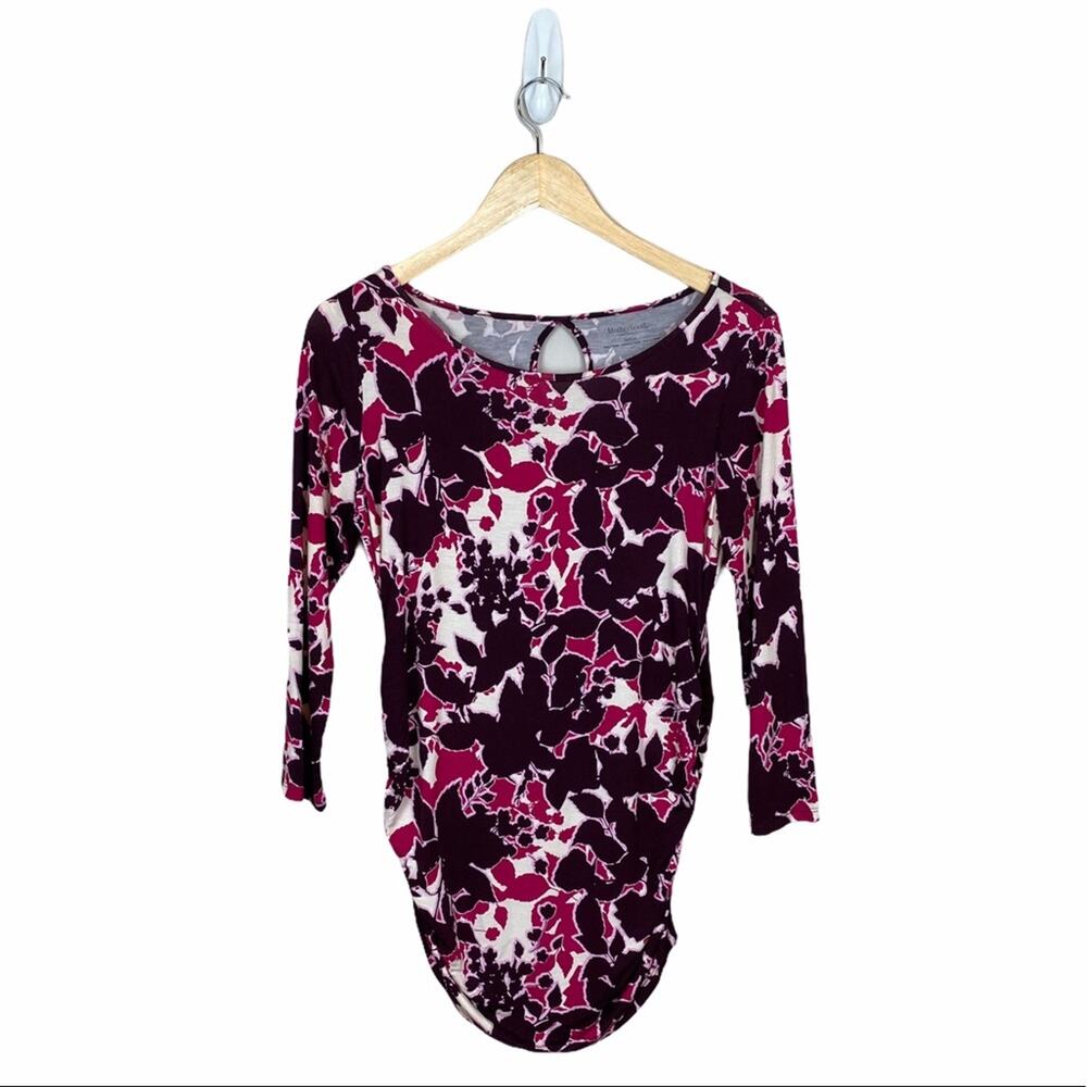 Motherhood Maternity Floral Jersey Knit Top Size Small